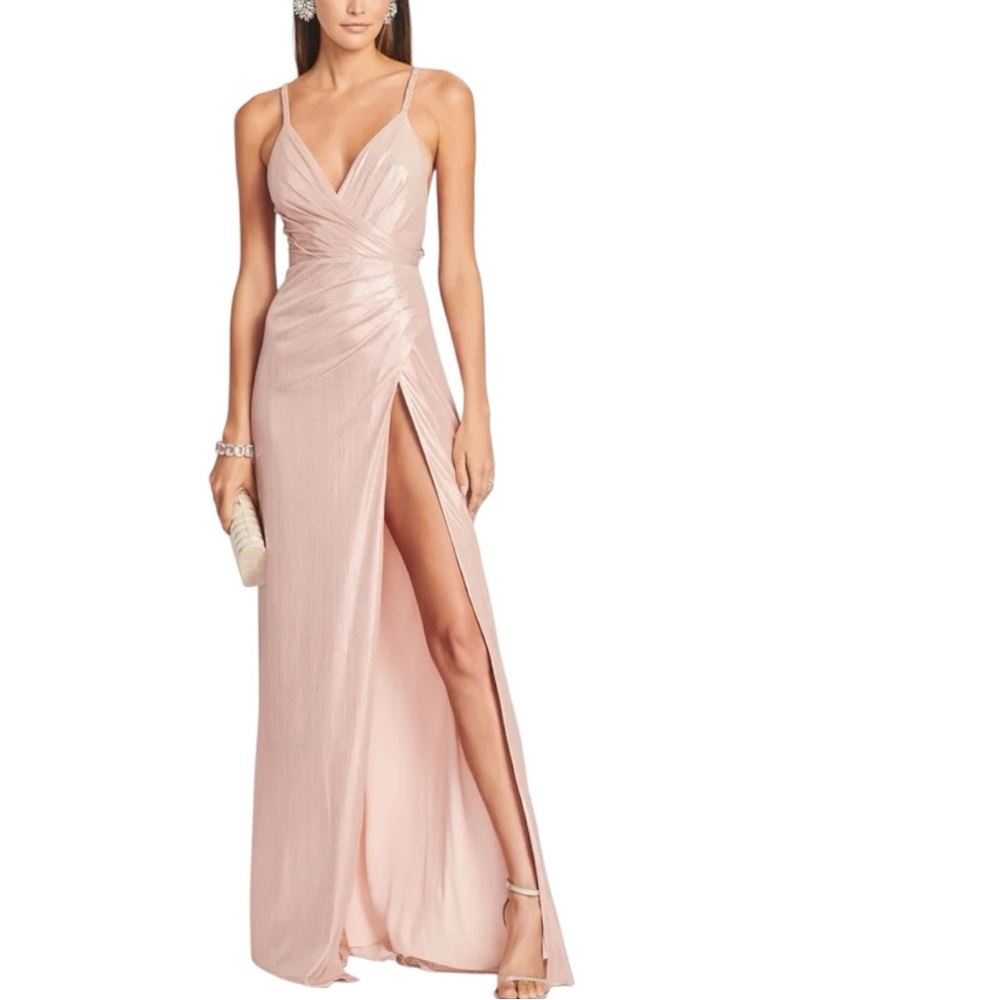 Retrofête • Yesi Dusty Pink Shimmer Maxi Gown